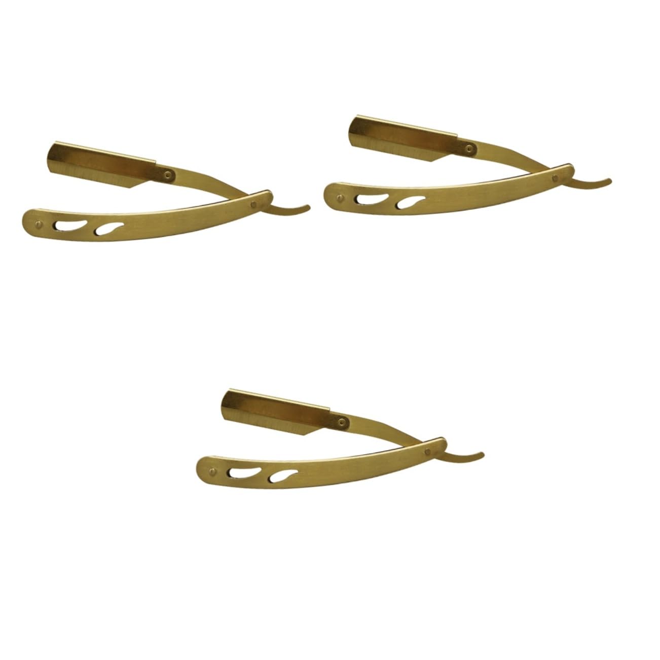 FOMIYES 3pcs Vintage Style Beard Razor Manual Shaver for Men Barber Supplies Safe Eyebrow Trimmer Smooth Shave