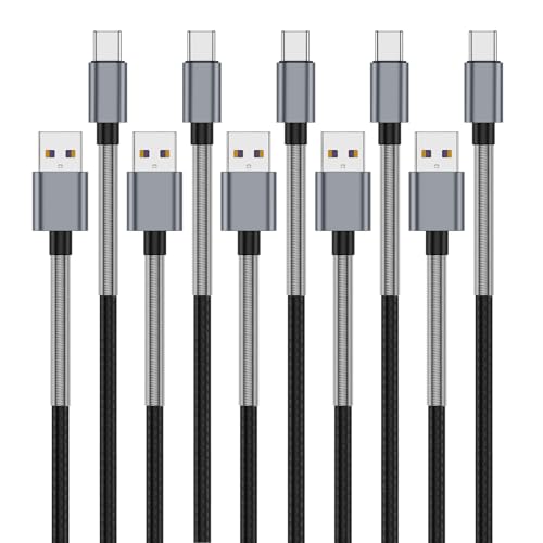 Image of [5Pack 3ft] Compatible with Samsung Galaxy S9 S10 S8 Plus Charger Cord(3A Fast Charging), TPE USB C Type Charger Cable,USB A to Type C Replacement for Samsung A32 /A12 /A10e /A20 /A51 20 /9 /8,LG-Gray