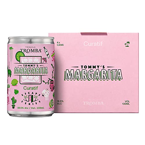 Curatif Tommy's Margarita Cocktail - 18.5% ABV - Pack of 4 Ready to Serve Cocktails - 130ml each