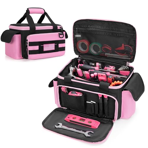 Rexmica Pink Tool Bag for Women Tool Storage Organizer Tactical Range Bag