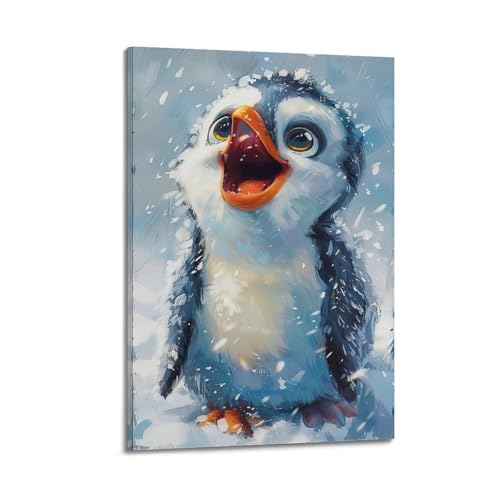 Impression sur toile de pingouin WIZIGM pour sublimer votre décoration de salon moderne 20x30 cm