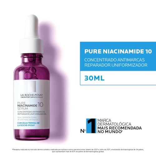 La Roche-Posay Pure Niacinamide 10 Sérum, Concentrado Antimarcas, Uniformizador, Niacinamida Pura co