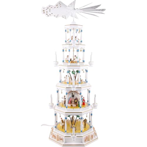 4-stöckige Lichterpyramide von Richard Glässer - Romantik - weiß -...