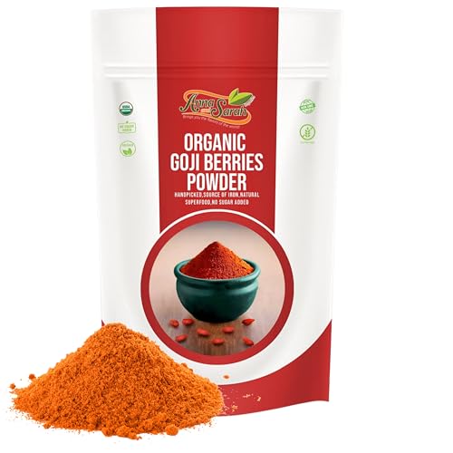 Organic Goji Powder,16 Oz, 100% Raw, Pure, Non-GMO, Gluten-Free Superfruit, Antioxidant & Nutrient