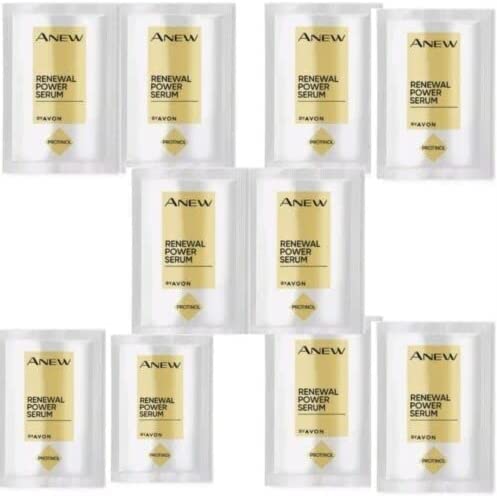 10 x Avon Anew Renewal Power Serum Sachets/Samples. Formulated with Protinol™ Technology and Niacinamide, for 7 Powerful Skin Benefits in 7 Days. Travel Size