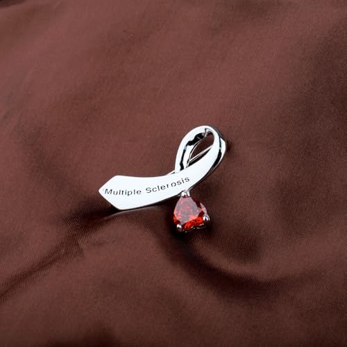 Broche sclérose en plaques avec ruban orange CENWA pour sensibilisation