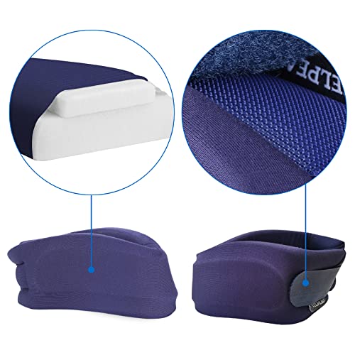 Velpeau Neck Brace -Foam Cervical Collar - Soft Neck Support Relieves Pain & Pressure In Spine - Wraps Aligns Stabilizes Vertebrae - Can Be Used During Sleep (Enhanced, Blue, Large, 3.3″) #TOP4
