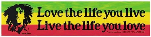 Love The Life You Live, Live The Life You Love - Bob Marley Magnetic Car Bumper Sticker Fridge Magnetic Surfaces Decal Magnet 9.5-by-2.25 Inches (Magnetic Backing, Large) image 4