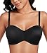 Lemorosy Minimizer Strapless Bra for Women Large Bust Full Support n-Slip Convertible Underwire Bandeau Bra (Black,36C)