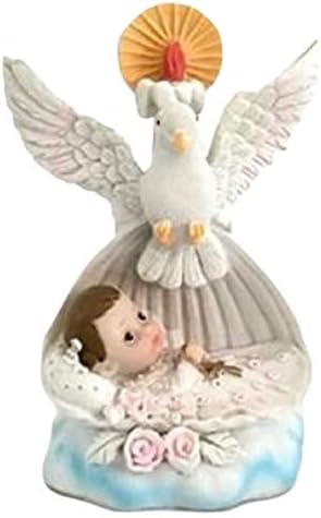 Baby Girl with Dove Baptism Figurine Cake Top Favor Decoration
