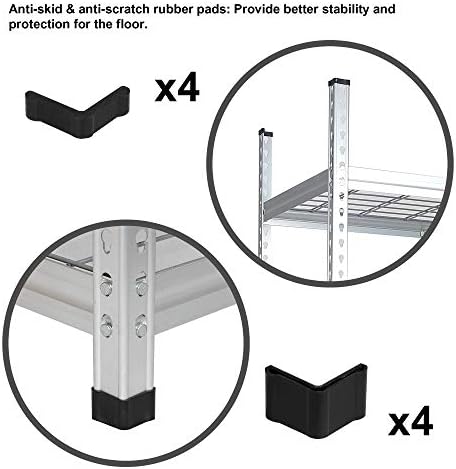 Amazon Basics Heavy Duty Shelving Single-Post Steel Wire Shelf - 152 x 61 x 198 cm
