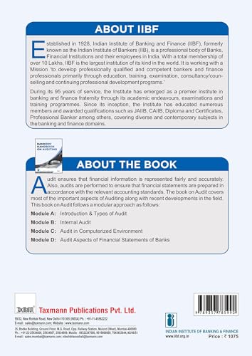 Image of IIBF X Taxmann's Bankers' Handbook on Auditing - Essential resource for professionals focusing on modern bank audit practices & compliances