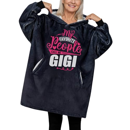 Huglanket Gigi Gifts for Grandma, for Mother's Day, Wearable Blanket Hoodie, Oversized Hooded Blanket, Cozy, Warm, One Size - Call Me, Call Me Gigi, 34.6'' × 33.5''