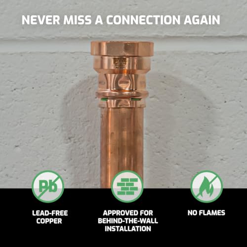 Conector QuickFitting SurePress de 5 cm en latón macizo para tubería de cobre tipo K L M 6