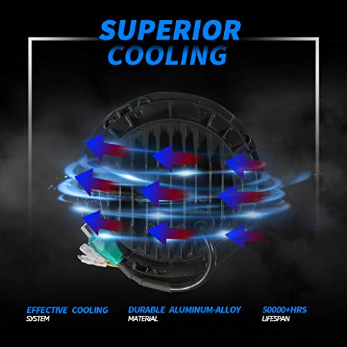 image for Z-OFFROAD New 7 Inch Halo LED Headlight Black with DRL High Low Beam H