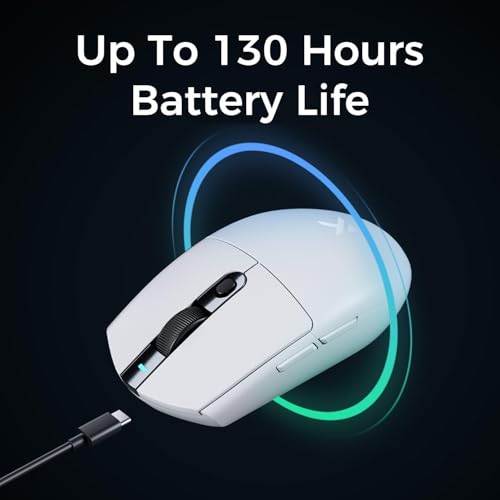 Image of MCHOSE G3 V2 Pro Wireless Gaming Mouse, Symmetrical, PAW 3395, 26K DPI, Tri-Mode Connection, 1K Hz Wired /1K Hz Wireless Polling Rate, 59g Weight, White, 112 Hours Battery Life - White Color