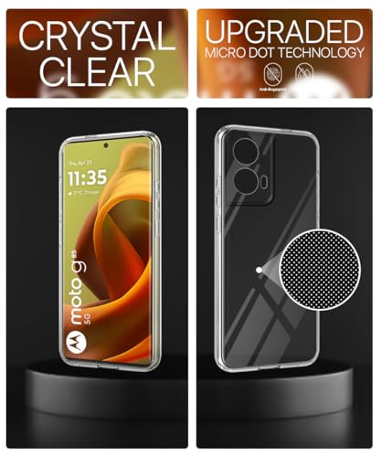 Image of WOW IMAGINE Crystal Clear Transparent Back Case Cover for Motorola Moto G85 5G | Full Device & Camera Protection Shockproof TPU | Flexible Silicone Back Cover Case - Transparent
