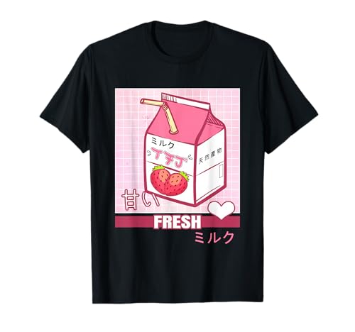 90s Japanese Otaku Gifts Anime Shirt Aesthetic Stylish Milk T-Shirt