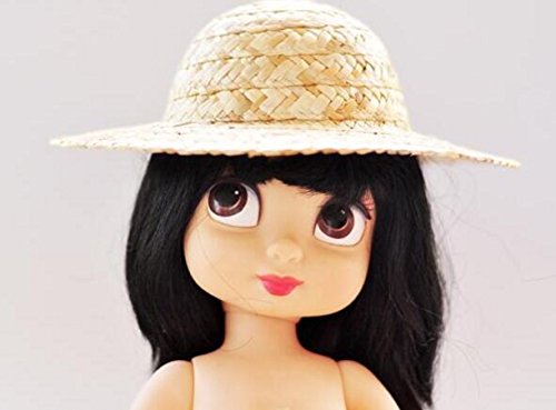 Welliestr 20-Pack Hand Knitting Straw Hat Mini Doll Hat Ornament Small Strawhat Diy Jewelry Accessories Craft Decoration (Inside Dia.3Cm) #TOP2