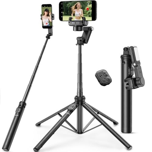 Opiniones de Estabilizadores - los preferidos. 40 KOSCHEAL C16R Estabilizador para Celular, Selfie Stick con Seguimiento Facial y Luz de Relleno, Extensible hasta 1.57m, Compatible con iOS/Android, Ideal para TikTok, Youtube y...