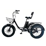 【GRANDE CAPACITÉ DE RANGEMENT】Doté d'un panier arrière, ce tricycle électrique à trois roues offre un grand espace de rangement pour vos courses et effets personnels. Idéal pour transporter votre matériel de courses, de pique-nique ou de camping sans compromettre votre confort ni votre visibilité pendant vos trajets.