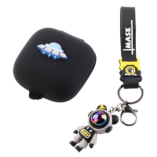 Fit Designed for Powerbeats Pro Earphone, Suublg Beats Powerbeats Pro Cartoon Silicone Headphones Case Cover and Cute Doll Keychain Full Body Anti-Lost Lanyard