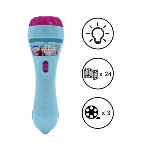 LEXIBOOK Disney, Frozen Torch Light and Projector with 3 Discs, 24 Images, Create Your own Stories, LTC050FZ, 3.7 x 3.7 x 11.5 Centimeters, White - 2