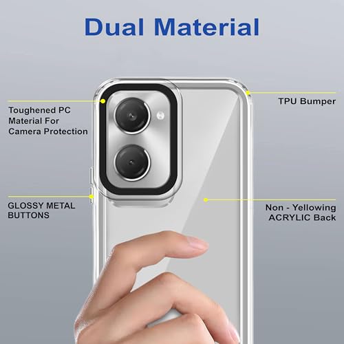 Image of Zapcase Back Case Cover for iQOO Z9 Lite 5G | Compatible for iQOO Z9 Lite 5G Back Cover | Case Cover with Camera Protection | (TPU + PC | Transparent)
