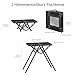 Anbte Campingtisch Grilltisch 60x40cm Metallgitter Tischplatte X-Rahmen Design mit 2 Verstellbare Höhe 24.5cm/71cm Tragfähigkeit bis zu 80kg Tragbar Klapptisch für Picknick Garten Strand (Schwarz)