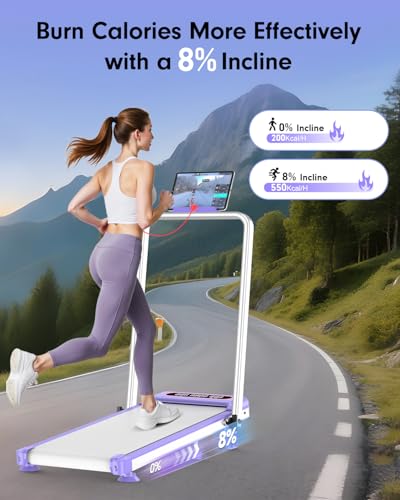 Image of Walking Pad with 10% Incline & Handle Bar, Low Noise Walking Pad Treadmill for Home Small, Upgrade 3.5HP Treadmill with Incline, 4 in 1 Portable Compact Walking Pad with Incline /APP 350lbs