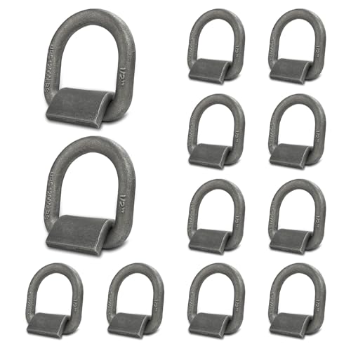 Grandroad auto 20 Pack Weld-On Forged D Ring, Heavy Duty 1/2" D-Ring Trailer Tie Down Anchor with MBS:12,000 lbs for Trailer, Truck Cargo, RV, ATV Tiedowns, Farm Applications and More. by Grandroad auto - Used condition - US$47.08