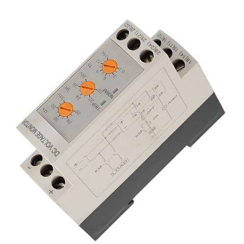 Relé de Sobretensão e Subtensão para DC 12V/24V/36V/48V Com Valores Ajustáveis, Monitoramento Em Tem
