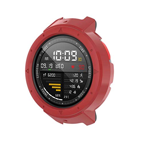 Comtax Compatible with Huami 3 Amazfit Verge A1801 腕時計 保護 ケース 耐衝撃 軽量 小型 スポーツ 時計 PC カバー 取付簡単 ソフト 手触りいい (レッド)