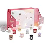 Yankee Candle Gift Set | 12 Days of Positivity | 12 Scented Votive Candles & Votive Holder in Gift Box | Art in The Park Collection