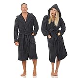 Class Home Collection Bademantel Damen & Herren mit Kapuze – 100% Baumwolle Frottee, weich &...