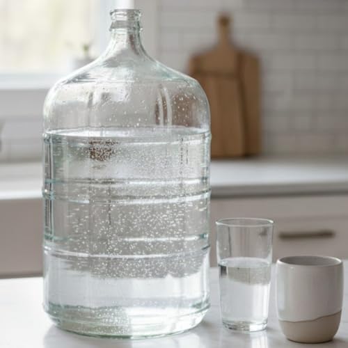 5 Gallon Glass Water Jug | Plastic‑Free Pure Water Storage Bottle | BPA‑Free, No Microplastics, Reusable Glass Container for Drinking Water, Fits Home Water Dispensers