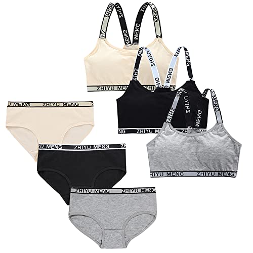 ISAKEN Conjuntos de Ropa Interior para Niñas, Conjunto de Sujetadores Deportivos para Niñas Jóvenes, Chaleco Inalámbrico con Almohadillas Extraíbles para 8-16 Años Cover