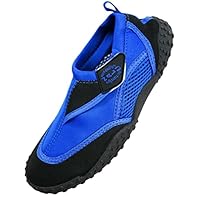 Aqua Beach Surf Wet Water Shoes Boys Girls Mens Womens Unisex Wetsuit Boots (Black/Blue Adult 5)
