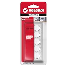 VELCRO العلامة التجارية Sticky Back Hook and Loop Fasteners ، مثالية للمنزل أو المكتب ، 5 / 8 "، عبوة من 15 ، أبيض ، عملات معدنية
