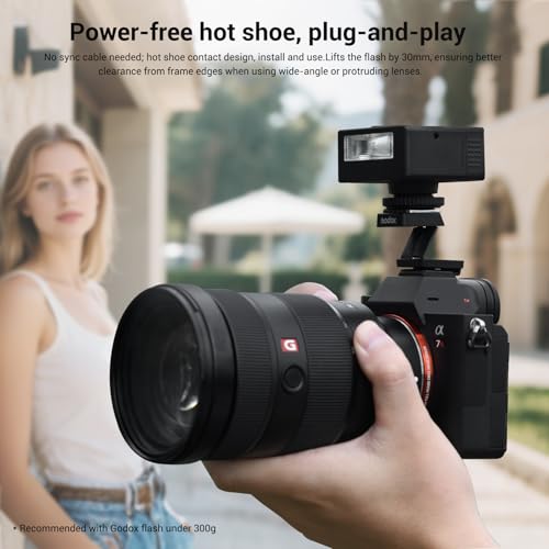Godox FS-R Single Contact Foldable Flash Bracket, Anti-Collision Riser for Godox MF12/MF-12 & Other Single Contact Mini Flash, Max Load 78g, Foldable Design for Portable Macro Photography - Thumbnail 5