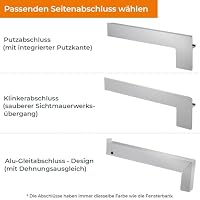 HausFux jetLINE Aluminium Fensterbank außen - nach Maß inkl. Putzabschluss, Klinkerabschluss oder Alu-Gleitabschluss - individueller Zuschnitt - bis 3 m (Silber, T x L | 28 x 180 cm) – Ansicht 3