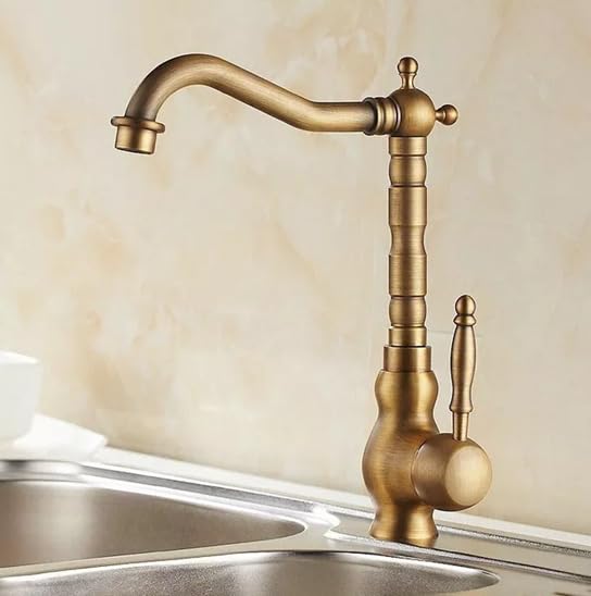 B Backline Brass Kitchen Sink Mixer Tap - 360° Rotatable Swivel High Arc | Hot & Cold Sink Mixer Faucet | Kitchen Water Taps | Kitchen Sink Faucets (Antique Finish)-picture-12