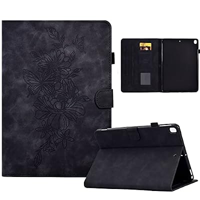 OWSIHNZBF For Samsung Galaxy Tab S6 Lite Case 10.4" Case(SM-P610/615,Premium Leather Slim Folding Stand Folio Cover Protective with Card Slot/Auto Sleep Wake(Black)
