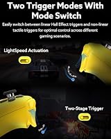 8Bitdo Ultimate 2 Bluetooth Controller Für Switch 2, Switch, Windows-PC, TMR-Joystick-Update, RGB-Feuerring, Umschaltbare Hall-Effekt-Taktauslöser, Vibration, Neu Belegbare L4/R4/2-Rücktasten, Gelb – Ansicht 4