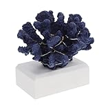 SOLUSTRE Adorno Marino con Luz Azul Oscuro de Resina, Figura Decorativa para Mesa y Entrada, Decoración Oceánica Simulada para Hogar y Oficina, Lámpara Ambiental sin Batería, Iluminación