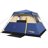 FanttikOutdoor Zeta C4 Pro Camping Tent 4 Person Instant Cabin Tent Setup in 60 Seconds with Rainfly & Windproof Portable with Carry Bag for Family Camping & Hiking, Upgraded Ventilation, Navy Blue