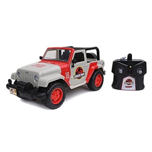 Jada Toys Jurassic Park RC Jeep Wrangler, ferngesteuertes Auto, Dinosaurier, Spielzeugauto mit Fernsteuerung, RC Auto, 1:16, für Kinder ab 6 Jahren