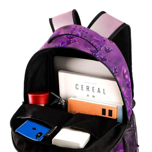 Mochila escolar de flores azules de 40cm para ordenador y libros 4