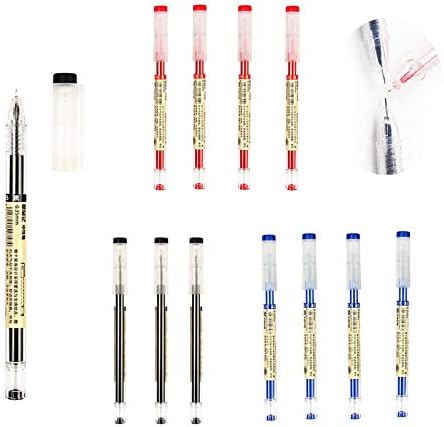 Gel Ink Pen Quick Drying Liquid Ink Pens fine point Japanese Style Pens 0.38 mm Ballpoint Maker Pen School Office student Exam Writing Stationery Supply Technical Pens 12Pcs(4 Black 4Blue 4Red)