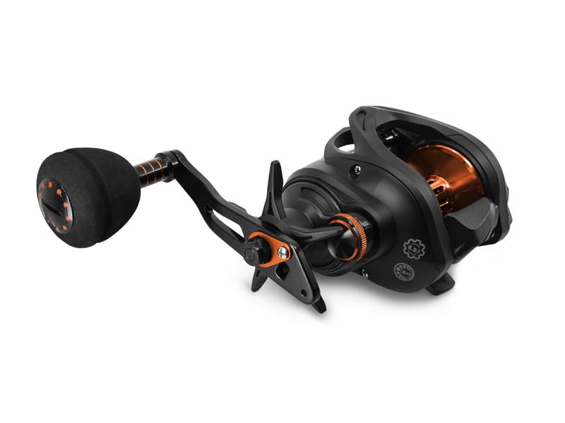 DELPHIN RUNIX Baitcast Reel mounted on a fishing rod
